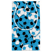 ベビーブルーサッカーボールコラージュ スモールペーパーバッグ (裏面)