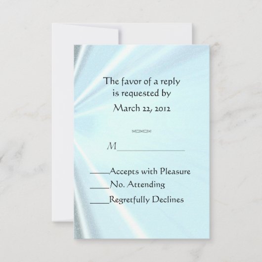 ベビーブルーサテンRSVP 出欠カード (正面)