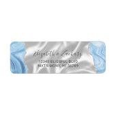 ベビーブルーシルバーアガテシルク結婚の差出人住所 ラベル (正面)