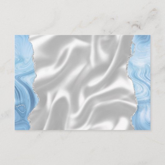 ベビーブルーシルバーアガテホワイトシルク結婚の詳細 エンクロージャーカード (裏面)