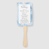 ベビーブルーシルバーアゲート結婚式 プログラム ハンドファン (正面)