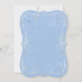 ベビーブルーシルバーシンデレラプリンセスブライダルシャワー 招待状 (裏面)