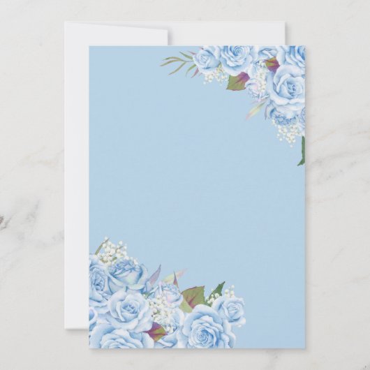 ベビーブルーシンデレラキンセアニェラプリンセス誕生日 招待状 (裏面)