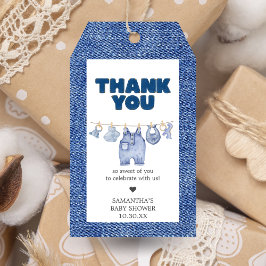 ベビーブルージャンベビーシャワーメッセージカード ギフトタグ