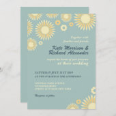 ベビーブルースウィートヒマワリ結婚式招待状 招待状 (正面/裏面)