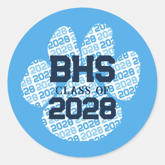 ベビーブルースクールイニシャル年卒業ポープリント ラウンドシール