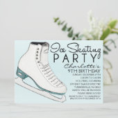 ベビーブルースケートメイトアイススケートで滑る誕生パーティー 招待状 (スタンド正面)