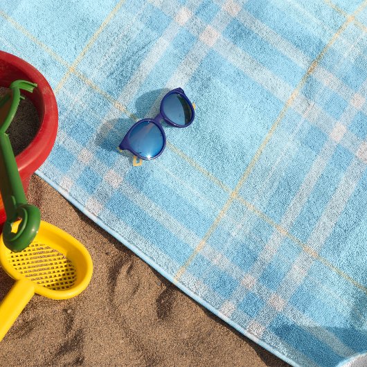 ベビーブルースコティッシュプレイド ビーチタオル