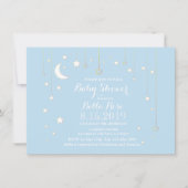 ベビーブルースタームーン男の子ベビーシャワー招待状 招待状 (正面)