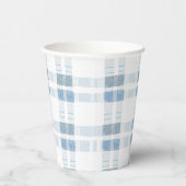 ベビーブルーストライプチェック柄 紙コップ (右)
