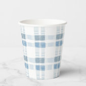 ベビーブルーストライプチェック柄 紙コップ (正面)