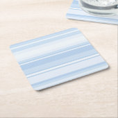 ベビーブルーストライプ スクエアペーパーコースター (アングル)