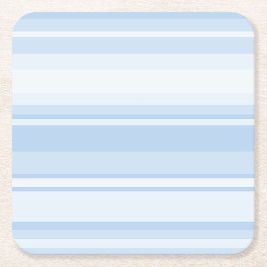 ベビーブルーストライプ スクエアペーパーコースター (正面)