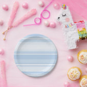 ベビーブルーストライプ ペーパープレート (パーティー)