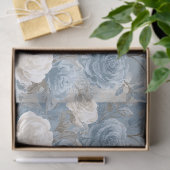 ベビーブルーストライプ&レース 薄葉紙 (ギフト)