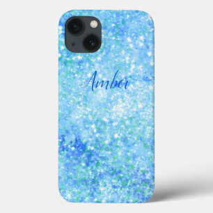 ベビーブルースパークルグリッターエレガント iPhone 13ケース