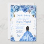 ベビーブルーダークスキンプリンセスSweet sixteen 招待状 (正面)