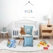 ベビーブルーテディベア名前をカスタムする クッション