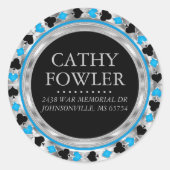 ベビーブルートランプのポーカーチップ住所 シール (正面)