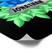 ベビーブルートリケラトプス恐竜ブラックポスター ポスター (角)