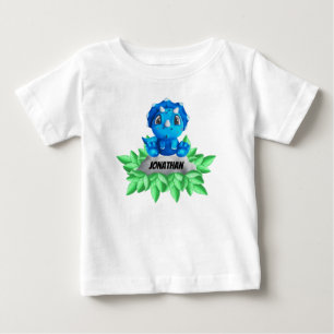 ベビーブルートリケラトプス恐竜 ベビーTシャツ