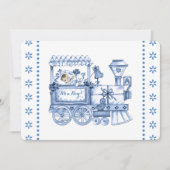 ベビーブルートレイン男の赤ちゃんシャワー 招待状 (正面)