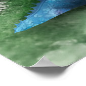 ベビーブルードラゴンとファンタジー中世の城 ポスター (角)