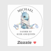 ベビーブルードラゴンシャワー名前をカスタムするラベル シール (シート)