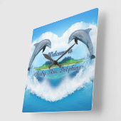 ベビーブルードルフィンクロック スクエア壁時計 (傾斜)