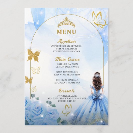 ベビーブルードレスプリンセスキンセアニェラ誕生日メニュー プログラム (正面)