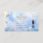 ベビーブルードレスプリンセスグリッターキンセアニラRSVP エンクロージャーカード (正面)