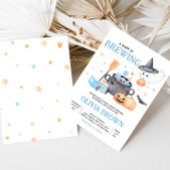 ベビーブルーハロウィーンベビーシャワー 招待状