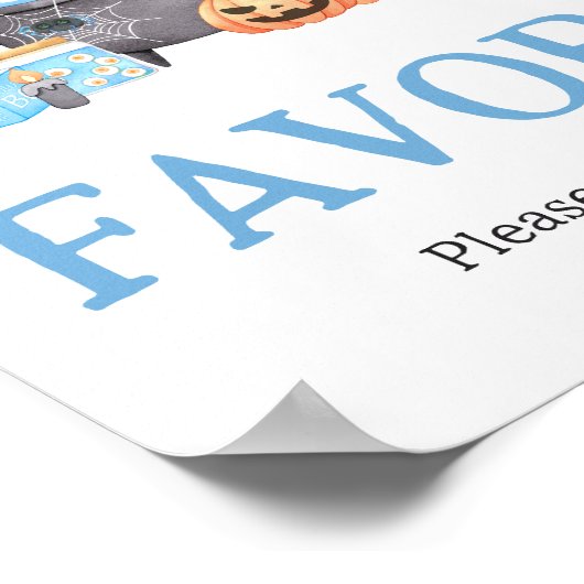 ベビーブルーハロウィーン赤ちゃんシャワーの好意 ポスター (角)