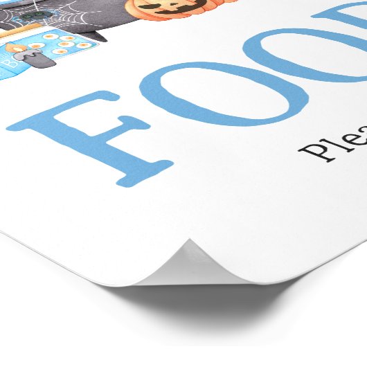 ベビーブルーハロウィーン赤ちゃんシャワー食品 ポスター (角)