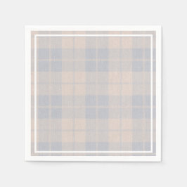 ベビーブルーバッファロープレイドバーラップナプキン スタンダードカクテルナプキン