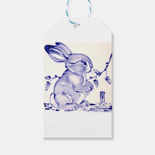 ベビーブルーバニーラビットギフトラップ ギフトタグ (正面)