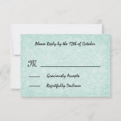 ベビーブルーバラと結婚ホワイトテンプレート 出欠カード (裏面)