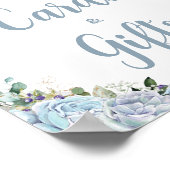 ベビーブルーバラプリンセスキャリッジカードとギフト ポスター (角)