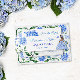 ベビーブルーバラプリンセスバタフライキンセアニラ 招待状ベリーバンド