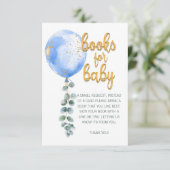 ベビーブルーバルーンボーイベビーシャワーカード用の本 エンクロージャーカード (スタンド正面)