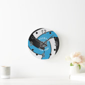 ベビーブルーバレーボールスタイルとDIY文字 ラウンド壁時計 (ホーム)