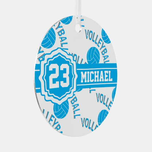 ベビーブルーバレーボールセラミックオーナメント メタルオーナメント (正面右)