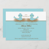 ベビーブルーバードツインズベビーシャワー招待状 招待状 (正面/裏面)