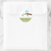 ベビーブルーバードベビーシャワーステッカー ラウンドシール (バッグ)