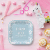 ベビーブルーパペルピカドありがとうベビーガールシャワー ペーパープレート (パーティー)