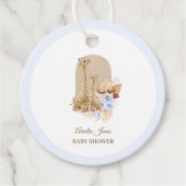 ベビーブルーパンパスグラスキリン赤ちゃんシャワー フェイバータグ (正面)