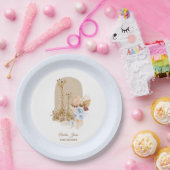 ベビーブルーパンパスグラスキリン赤ちゃんシャワー ペーパープレート (パーティー)