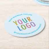 ベビーブルーパーソナライズされた紙コースターカスタムロゴ ラウンドペーパーコースター (アングル)