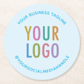 ベビーブルーパーソナライズされた紙コースターカスタムロゴ ラウンドペーパーコースター (正面)