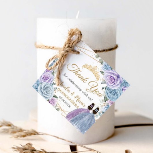 ベビーブルーパープルフローラツインズキンセアニラプリンセス フェイバータグ